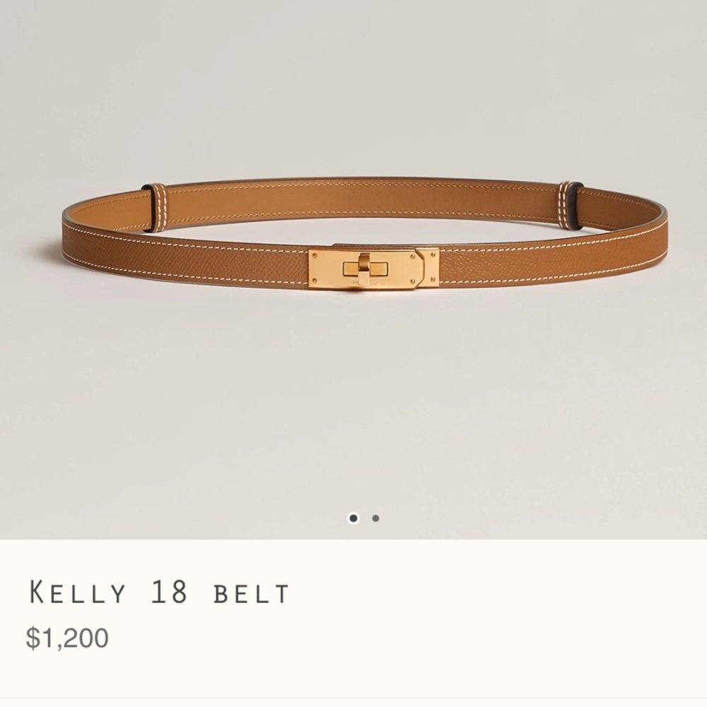Gold/Brown Kelly 18 Belt w/ Copy of Receipt